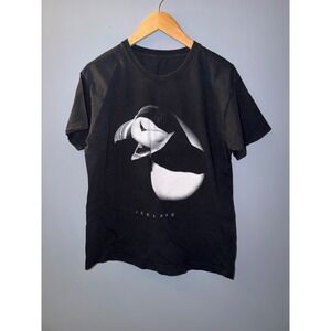 Iceland Puffin Graphic T Shirt Black Short Sleeve Casual Travel Tee